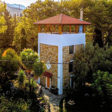 Steinturm Mit Dach-Terrasse Zwischen Fluss, Meer Und Gebirge- Spiti Pirgos Paralia Sergoulas Eksteriør billede