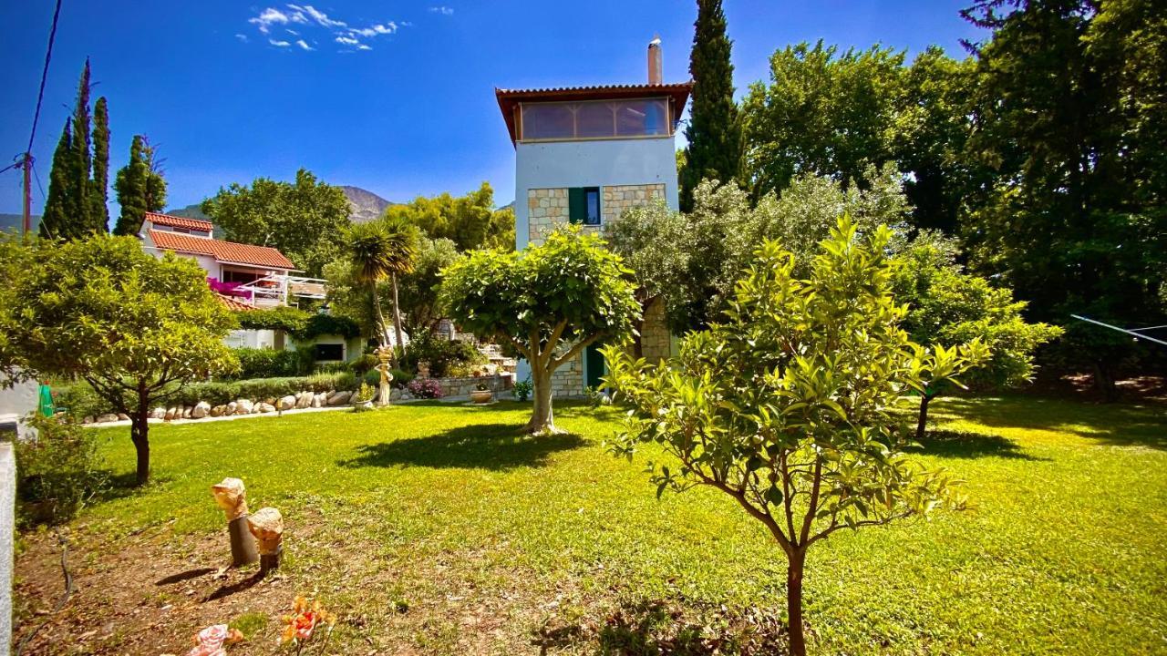 Steinturm Mit Dach-Terrasse Zwischen Fluss, Meer Und Gebirge- Spiti Pirgos Paralia Sergoulas Eksteriør billede
